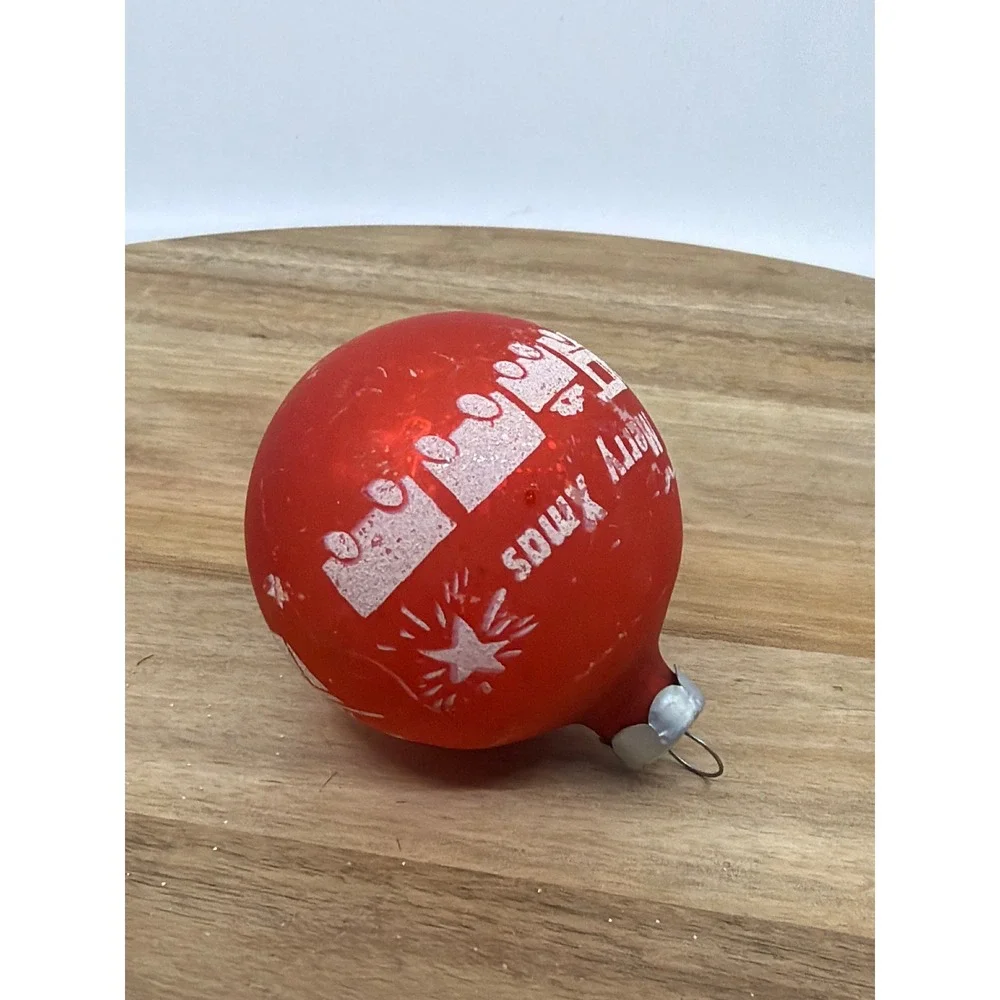Unbranded Glass Ornaments Small Multicolor Good Vintage Stenciled Set of‎ 5